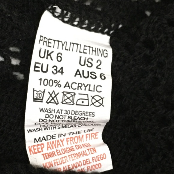 Pretty Little Thing Black Flared Open Knit See Thru Coverup Pants - Women’s 2 - Picture 12 of 14